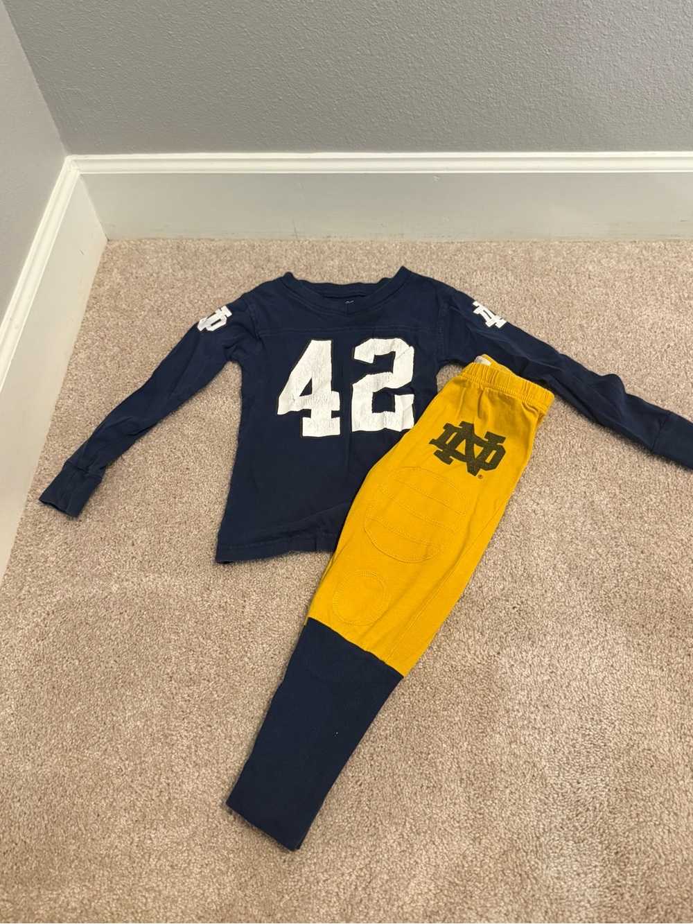 Notre Dame Kids PJ set